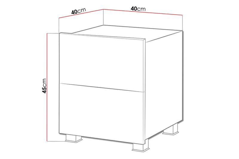 TRACEY Sängbord 40 cm med Förvaring Vit - Vit - Möbler - Sovrum - Sängbord