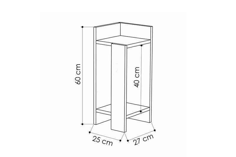 VALERY Sängbord 27 cm med Förvaring Hyllor + Luckor Vit - Vit - Möbler - Sovrum - Sängbord