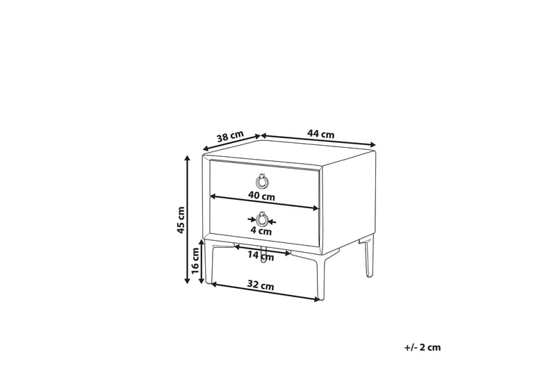 VERDELOT Sängbord 44 cm Konstläder/Svart - Möbler - Sovrum - Sängbord