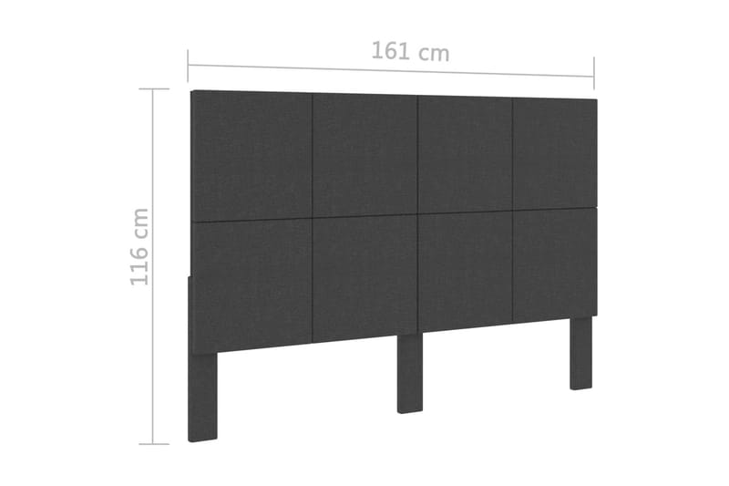 Huvudgavel mörkgrå tyg tuftad 160x200 cm - Grå - Möbler - Sovrum - Sänggavlar