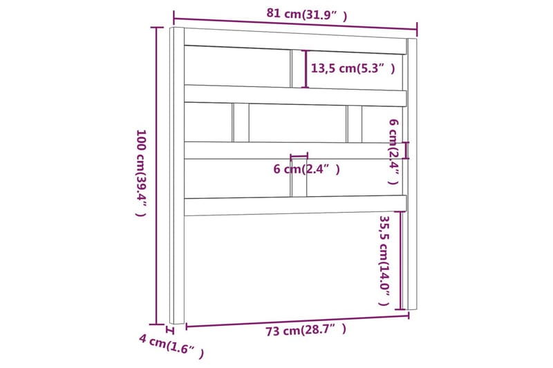 Sänggavel vit 81x4x100 cm massiv furu - Vit - Möbler - Sovrum - Sänggavlar