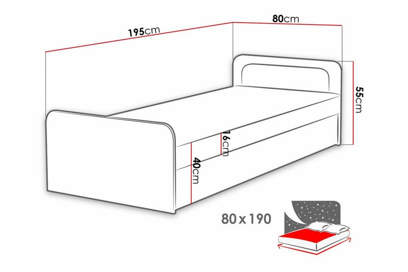 Abbeyfield Sängram 80x190 cm Vit - Möbler - Sovrum - Sängram & sängstomme