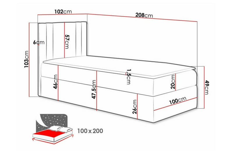 Betvallen Sängram 100x200 cm Gul - Möbler - Sovrum - Sängram & sängstomme