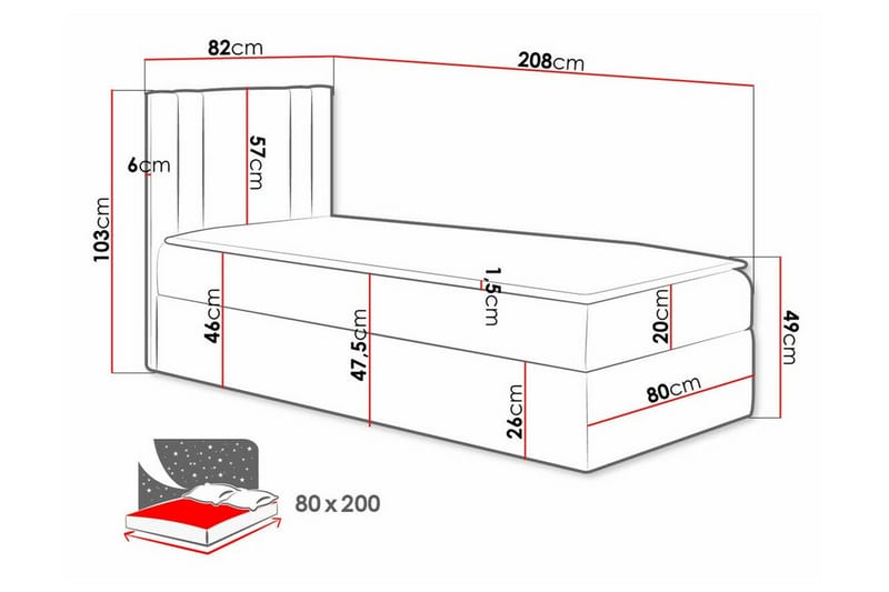 Betvallen Sängram 80x200 cm Gul - Möbler - Sovrum - Sängram & sängstomme