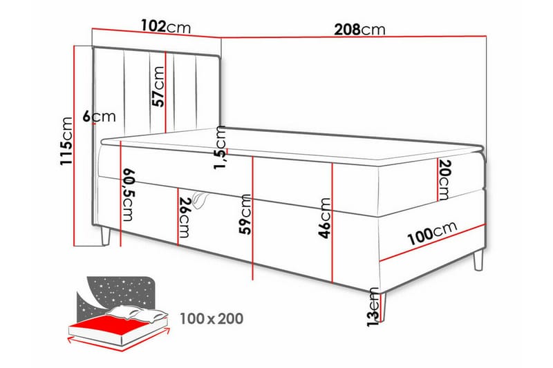 Boisdale Sängram 100x200 cm Beige/Vit - Möbler - Sovrum - Sängram & sängstomme