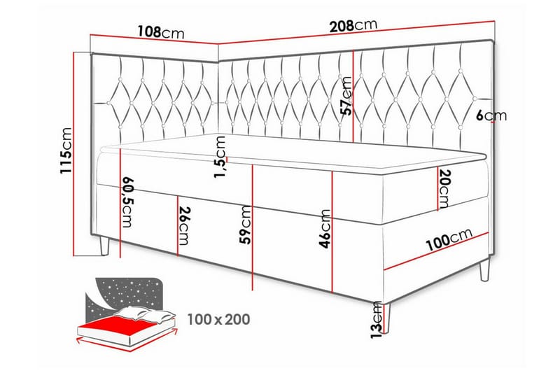 Boisdale Sängram 100x200 cm Beige/Vit - Möbler - Sovrum - Sängram & sängstomme