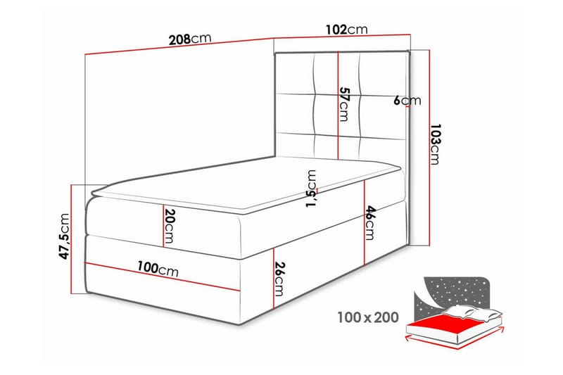 Boisdale Sängram 100x200 cm Brun - Möbler - Sovrum - Sängram & sängstomme