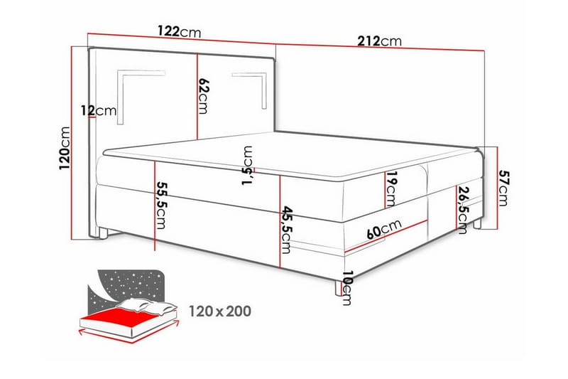 Boisdale Sängram 120x200 cm Beige - Möbler - Sovrum - Sängram & sängstomme