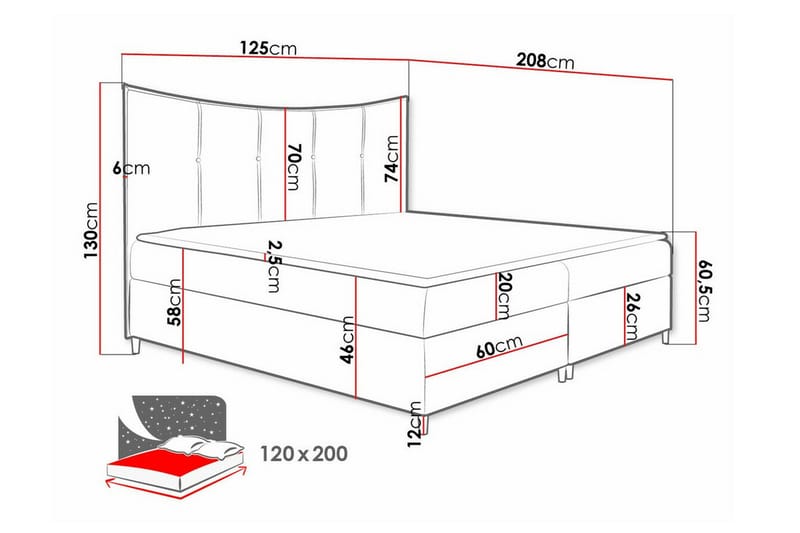 Boisdale Sängram 120x200 cm Gul - Möbler - Sovrum - Sängram & sängstomme