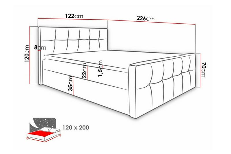 Boisdale Sängram 120x200 cm Mörkbrun - Möbler - Sovrum - Sängram & sängstomme