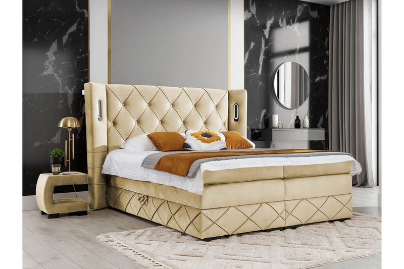 Boisdale Sängram 140x200 cm Beige Creme - Möbler - Sovrum - Sängram & sängstomme