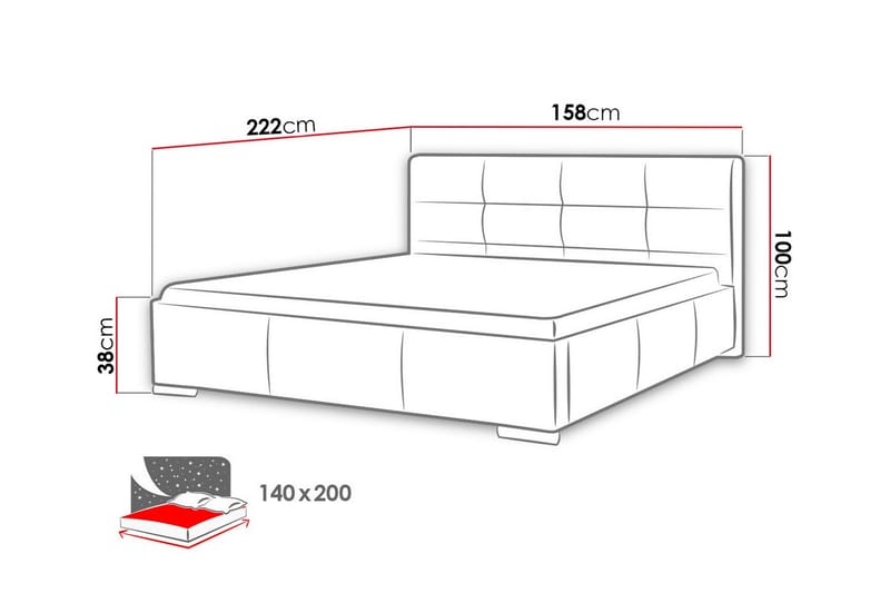 Boisdale Sängram 140x200 cm Beige - Möbler - Sovrum - Sängram & sängstomme