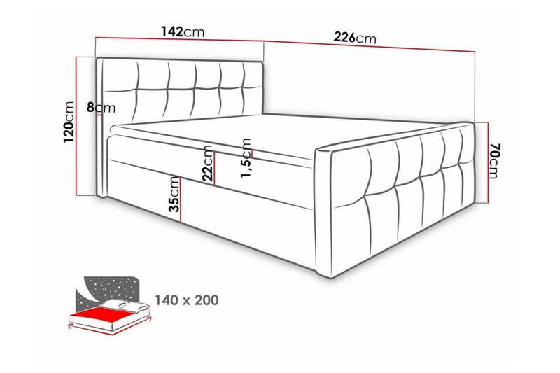 Boisdale Sängram 140x200 cm Beige - Möbler - Sovrum - Sängram & sängstomme