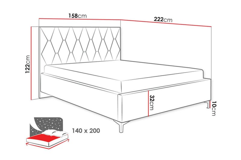 Boisdale Sängram 140x200 cm Beige - Möbler - Sovrum - Sängram & sängstomme