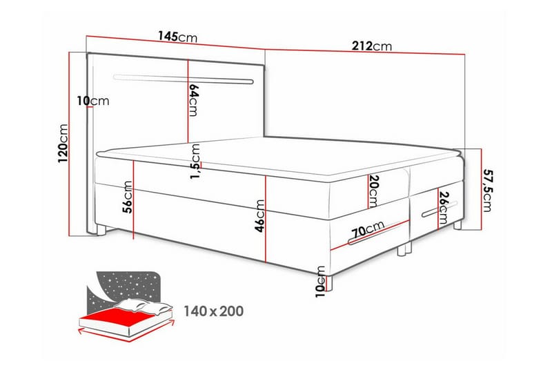 Boisdale Sängram 140x200 cm Mörkbrun - Möbler - Sovrum - Sängram & sängstomme