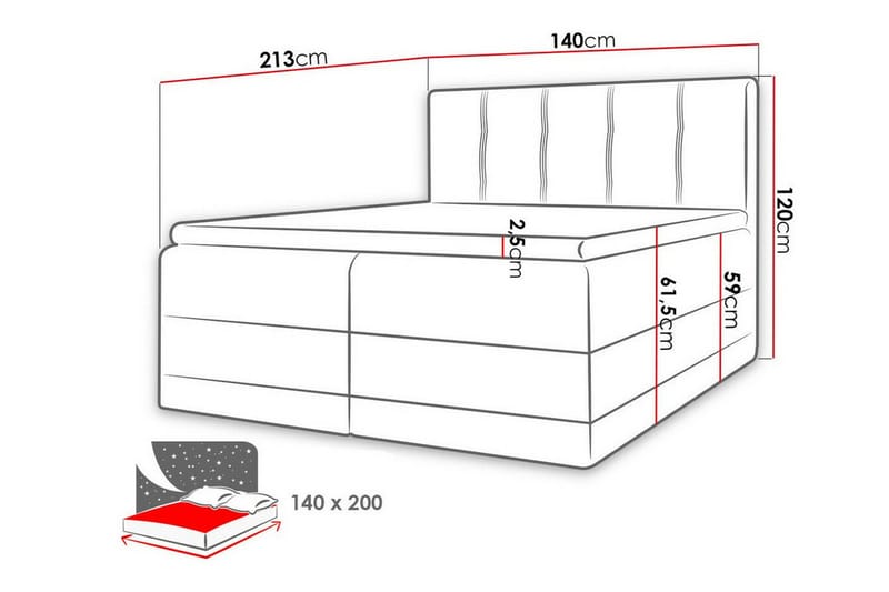 Boisdale Sängram 140x200 cm Vit - Möbler - Sovrum - Sängram & sängstomme