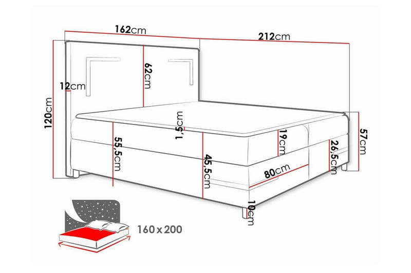 Boisdale Sängram 160x200 cm Vit - Möbler - Sovrum - Sängram & sängstomme