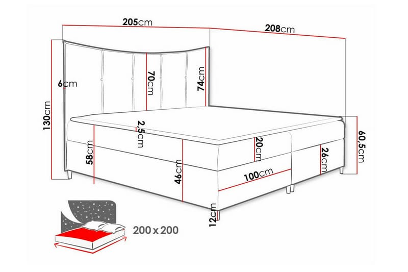 Boisdale Sängram 200x200 cm Gul - Möbler - Sovrum - Sängram & sängstomme