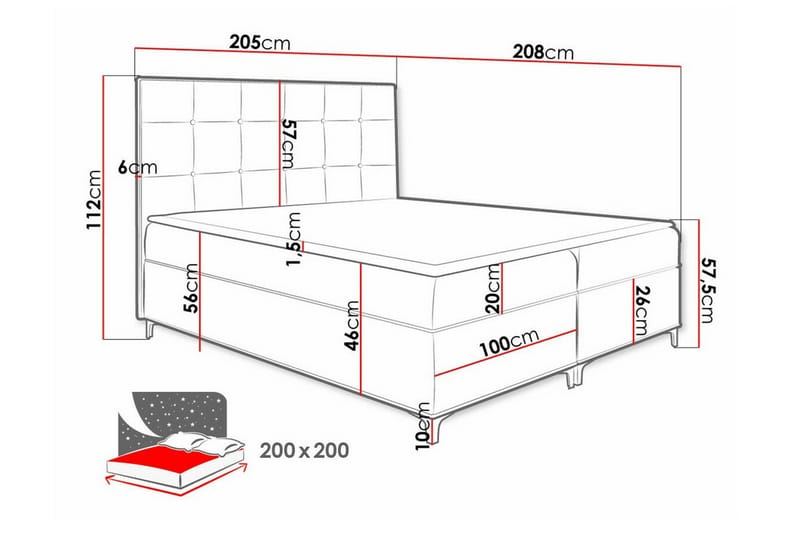 Boisdale Sängram 200x200 cm Ljusbrun - Möbler - Sovrum - Sängram & sängstomme