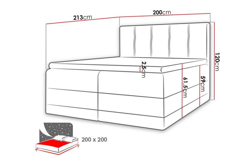 Boisdale Sängram 200x200 cm Ljusbrun/Svart - Möbler - Sovrum - Sängram & sängstomme