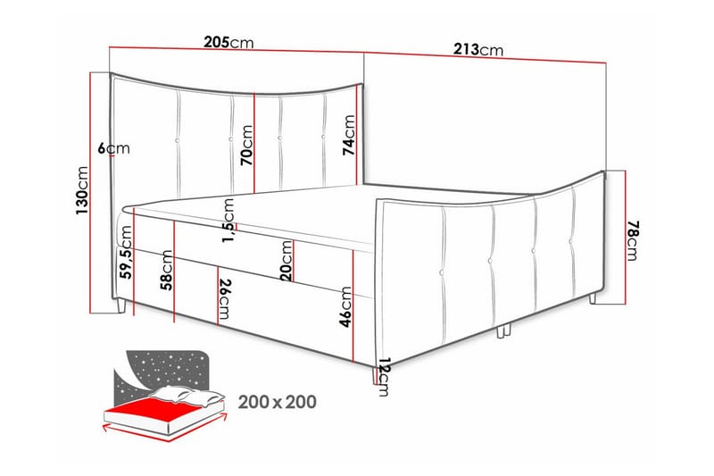 Boisdale Sängram 200x200 cm Mörkbrun - Möbler - Sovrum - Sängram & sängstomme