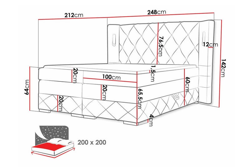 Boisdale Sängram 200x200 cm Senapsgul - Möbler - Sovrum - Sängram & sängstomme