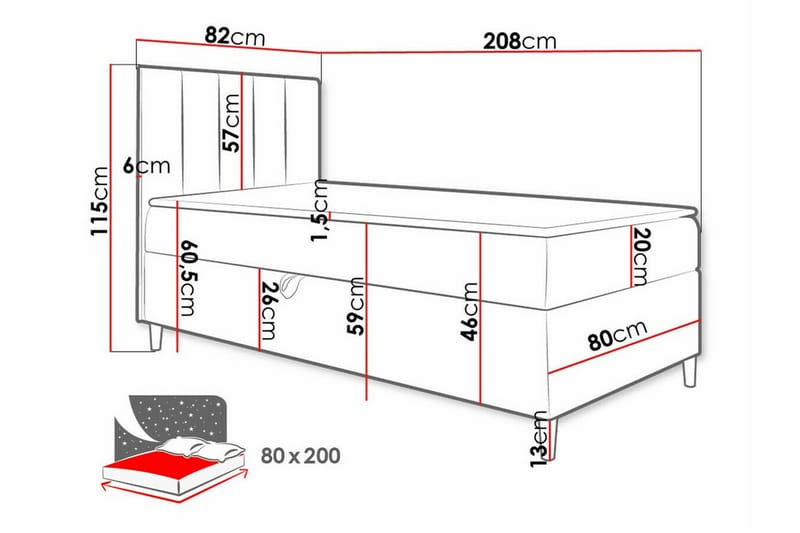 Boisdale Sängram 80x200 cm Beige/Vit - Möbler - Sovrum - Sängram & sängstomme