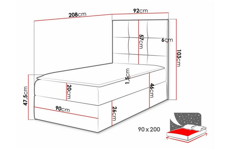 Boisdale Sängram 90x200 cm Beige - Möbler - Sovrum - Sängram & sängstomme