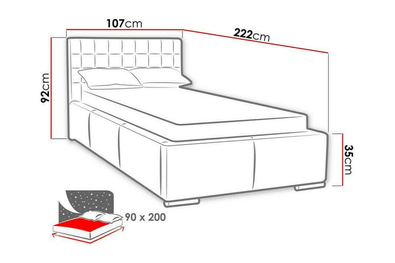 Boisdale Sängram 90x200 cm Mörkbrun - Möbler - Sovrum - Sängram & sängstomme