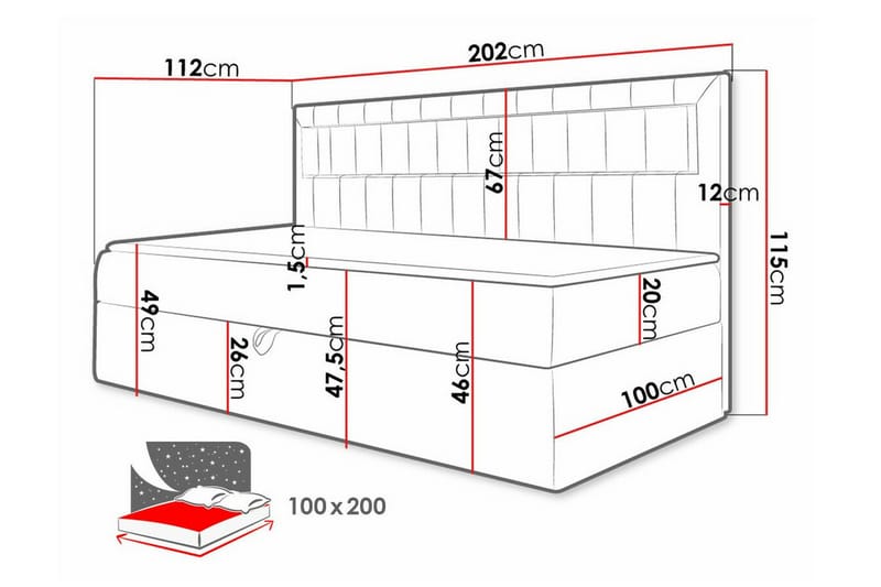 Boisdale Sängram 90x200 cm Vit/Rosa - Möbler - Sovrum - Sängram & sängstomme