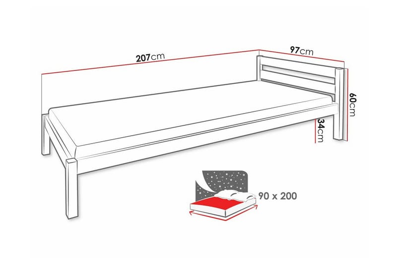 Carnew Sängram 90x200 cm Ljusbrun - Möbler - Sovrum - Sängram & sängstomme