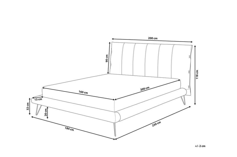 DALETIN Säng 160x200 cm Vit/Konstläder - Möbler - Sovrum - Sängram & sängstomme