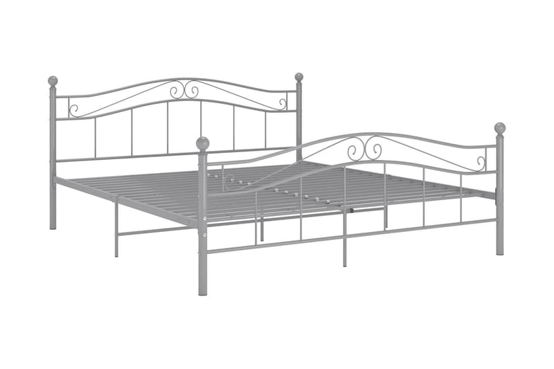 Sängram grå metall 180x200 cm - Grå - Möbler - Sovrum - Sängram & sängstomme
