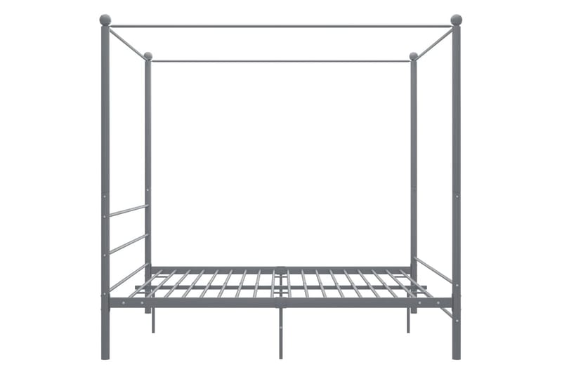 Himmelsäng grå metall 200x200 cm - Grå - Möbler - Sovrum - Sängram & sängstomme