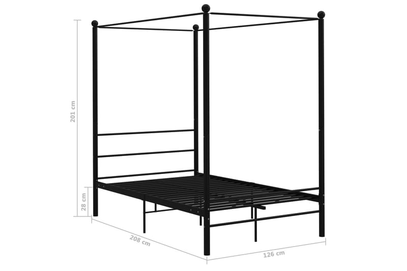 Himmelsäng svart metall 120x200 cm - Svart - Möbler - Sovrum - Sängram & sängstomme