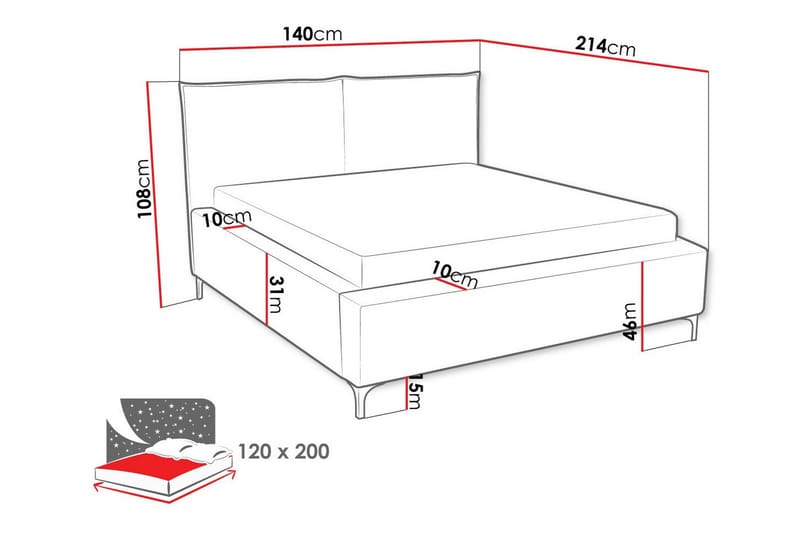 Knocklong Sängram 120x200 cm Beige - Möbler - Sovrum - Sängram & sängstomme