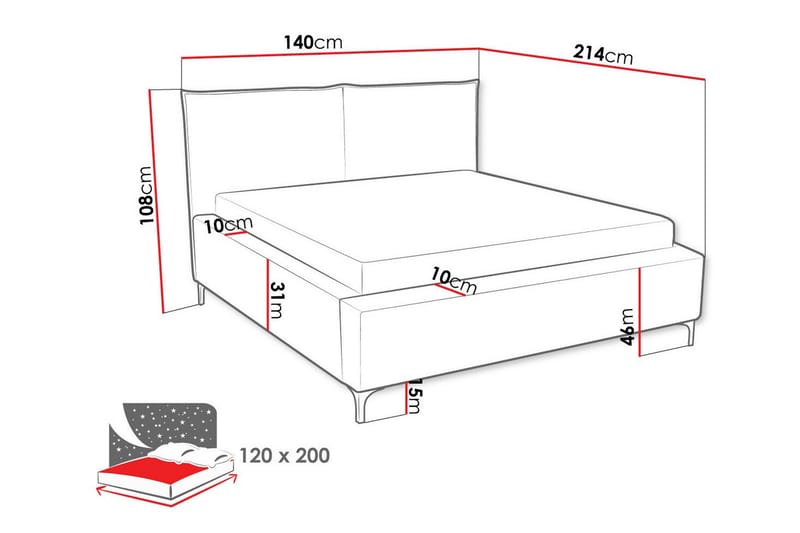 Knocklong Sängram 120x200 cm Beige - Möbler - Sovrum - Sängram & sängstomme