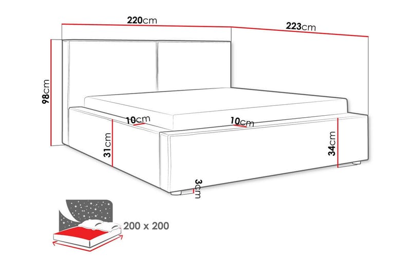 Knocklong Sängram 200x200 cm Beige - Möbler - Sovrum - Sängram & sängstomme