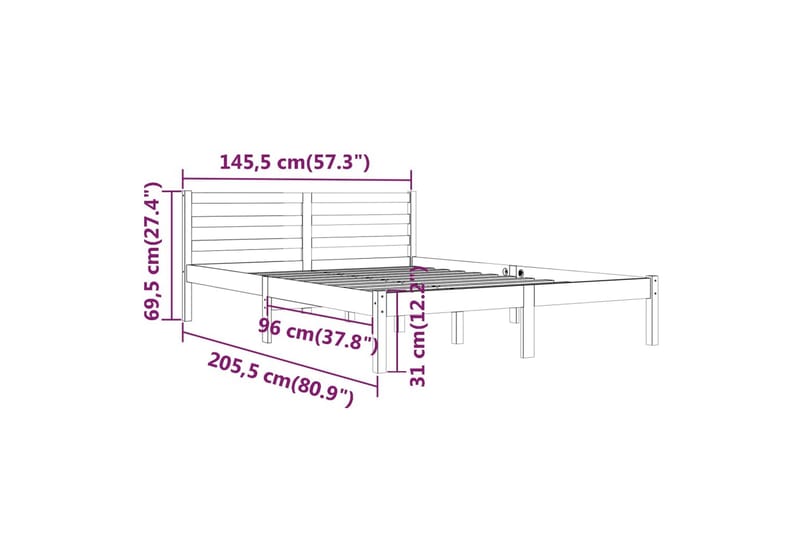 KOKORO Sängram 140x200 cm Vit - Vit - Möbler - Sovrum - Sängram & sängstomme