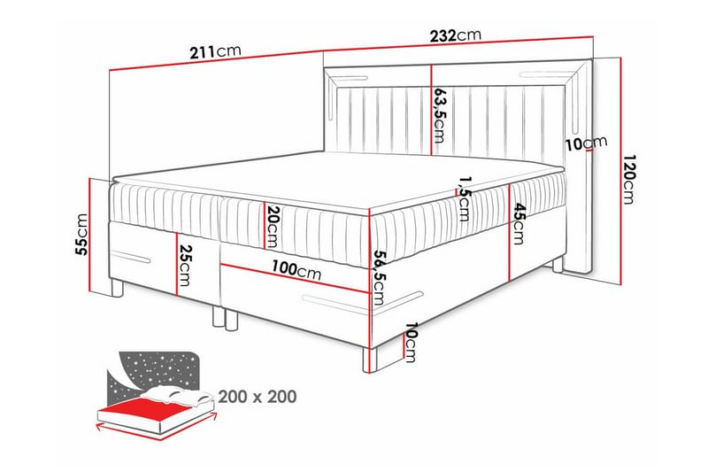 Lillsel Sängram 200x200 cm Mörkgrön - Möbler - Sovrum - Sängram & sängstomme