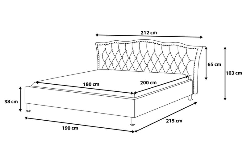 METZ Dubbelsäng 180|200 cm - Möbler - Sovrum - Sängram & sängstomme