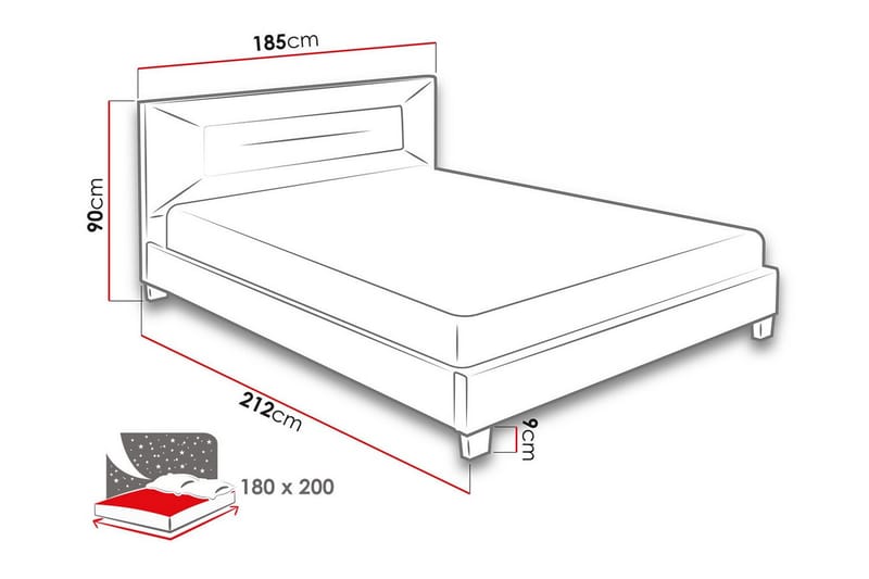 Montrase Sängram 180x200 cm Beige - Möbler - Sovrum - Sängram & sängstomme