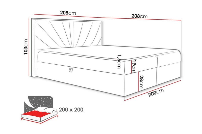 Oberting Sängram 200x200 cm Brun/Trä - Möbler - Sovrum - Sängram & sängstomme