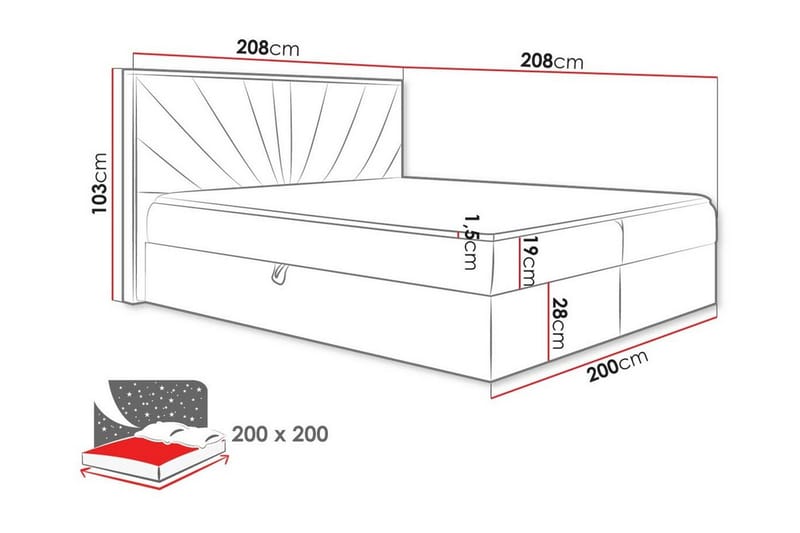 Oberting Sängram 200x200 cm Grön/Brun - Möbler - Sovrum - Sängram & sängstomme