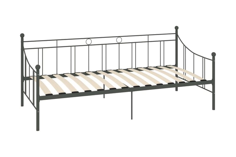 Ram till dagbädd grå metall 90x200 cm - Grå - Möbler - Sovrum - Sängram & sängstomme