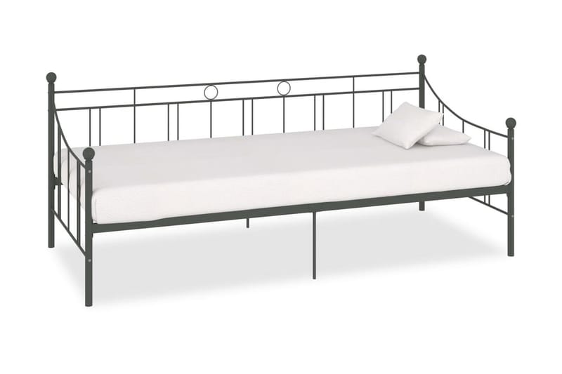 Ram till dagbädd grå metall 90x200 cm - Grå - Möbler - Sovrum - Sängram & sängstomme