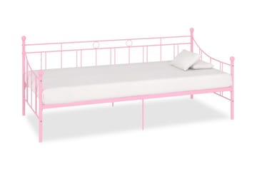 Ram till dagbädd rosa metall 90x200 cm