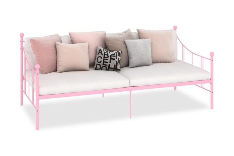 Ram till dagbädd rosa metall 90x200 cm - Rosa - Möbler - Sovrum - Sängram & sängstomme