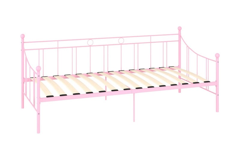 Ram till dagbädd rosa metall 90x200 cm - Rosa - Möbler - Sovrum - Sängram & sängstomme