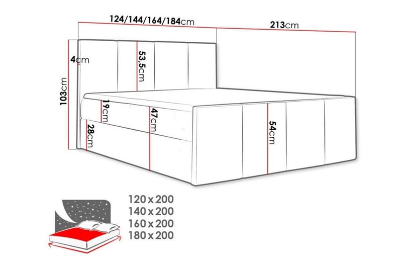 Ripon Sängram 120x200 cm Ljusgrå - Möbler - Sovrum - Sängram & sängstomme